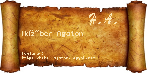 Héber Agaton névjegykártya